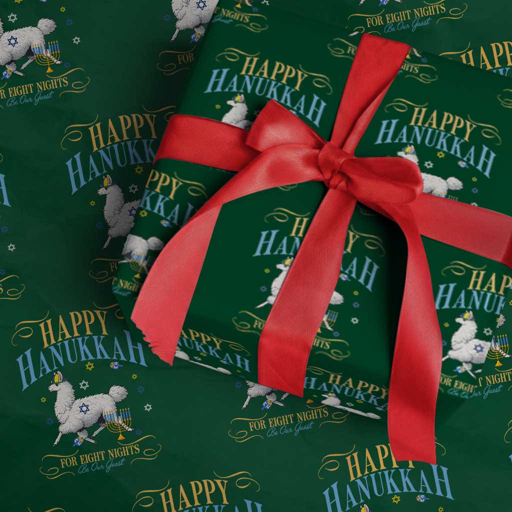 Funny Happy Hanukkah Llama Be Our Guest For Eight Nights Gift Wrapping Paper Roll Funny Hanukkah Gift - Wonder Print Shop