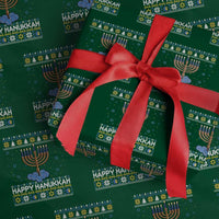 Funny Happy Hanukkah Ugly Sweater Tennis Lover Gift Wrapping Paper Roll - Wonder Print Shop
