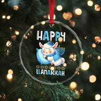 Funny Happy Llamakkah Crystal Glass Ornament Cute Llama Jewish Holiday Gift - Wonder Print Shop