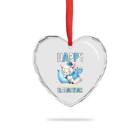 Funny Happy Llamakkah Heart Crystal Glass Ornament Cute Llama Jewish Holiday Gift - Wonder Print Shop