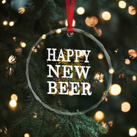 Funny Happy New Beer New Year Crystal Glass Ornament NYE Party Beer Lover Firework - Wonder Print Shop