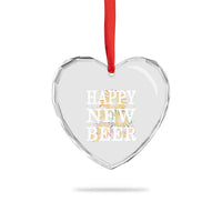 Funny Happy New Beer New Year Heart Crystal Glass Ornament NYE Party Beer Lover Firework - Wonder Print Shop