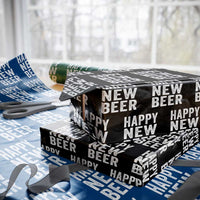 Funny Happy New Beers New Year Wrapping Paper Roll NYE Party Beer Lover - Wonder Print Shop