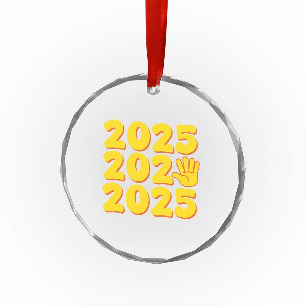 Funny Happy New Year 2025 Crystal Glass Ornament TS09
