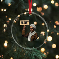 Funny Harriet Tubman Says Resist Crystal Glass Ornament Black Pride Inspiration Gift - Wonder Print Shop