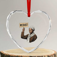 Funny Harriet Tubman Says Resist Heart Crystal Glass Ornament Black Pride Inspiration Gift - Wonder Print Shop