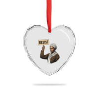 Funny Harriet Tubman Says Resist Heart Crystal Glass Ornament Black Pride Inspiration Gift - Wonder Print Shop