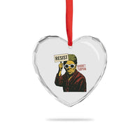 Funny Harriet Tubman Says Resist Heart Crystal Glass Ornament Female Empowerment History Gift - Wonder Print Shop