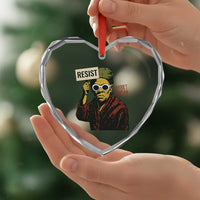 Funny Harriet Tubman Says Resist Heart Crystal Glass Ornament Female Empowerment History Gift - Wonder Print Shop