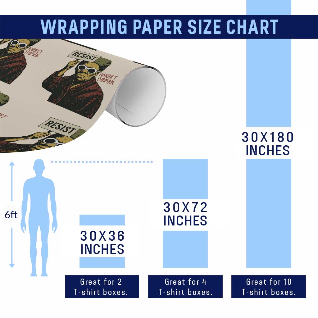 Funny Harriet Tubman Says Resist Wrapping Paper Roll Female Empowerment History Gift - Wonder Print Shop
