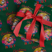 Funny Hawaiian Christmas Wrapping Paper Roll Santa Beach Tropical Xmas - Wonder Print Shop