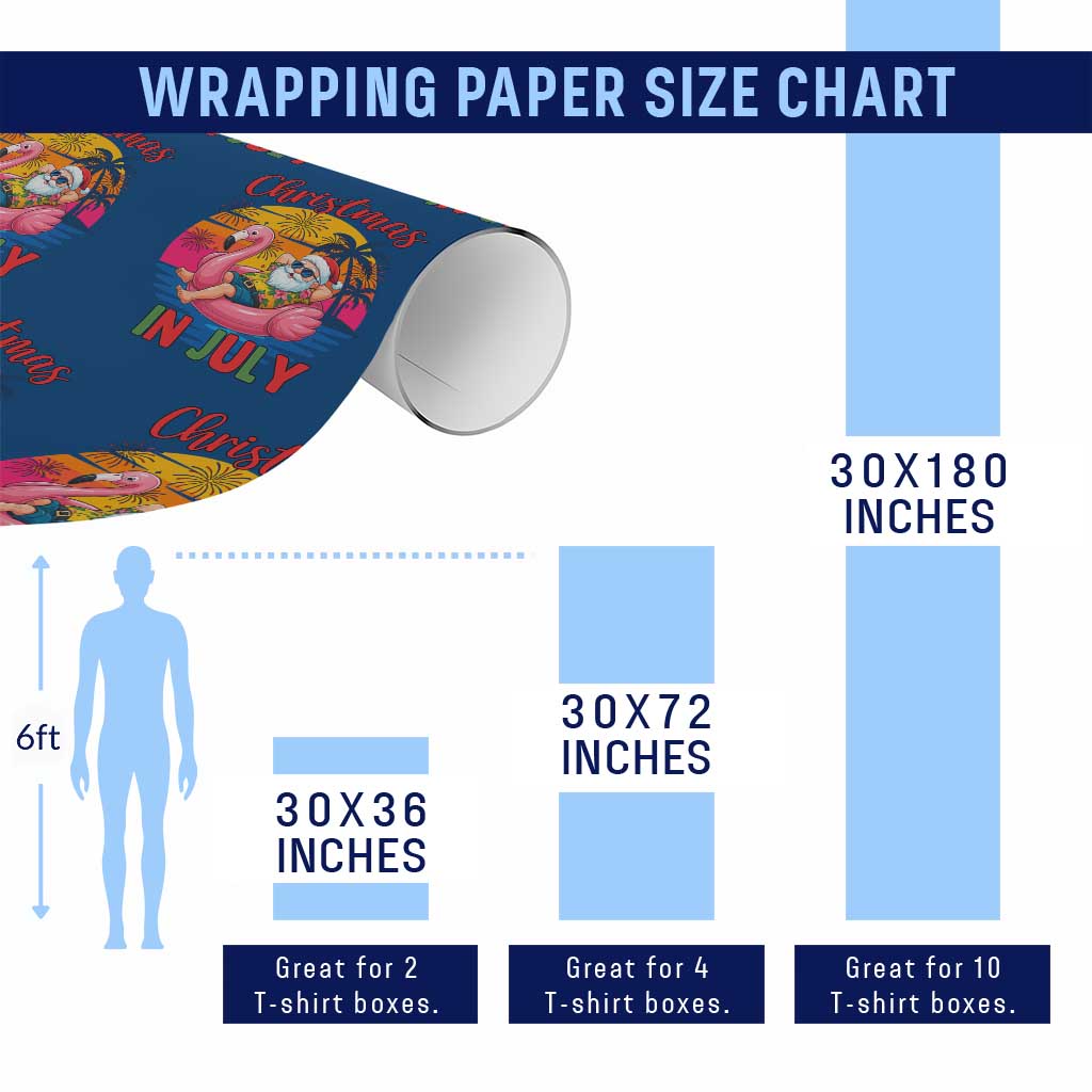 Funny Hawaiian Christmas Wrapping Paper Roll Santa Beach Tropical Xmas - Wonder Print Shop
