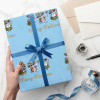 Funny Hawaiian Snowman Summer Graphic Wrapping Paper Roll Merry Meltmas