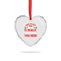 Funny Heart Crystal Glass Ornament Being Related To Me Is Really The Only Gift You Need Xmas Lights - Wonder Print Shop