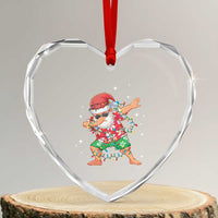 Funny Heart Crystal Glass Ornament Dabbing Santa Boys Girls Men Xmas Dab Kid - Wonder Print Shop