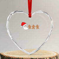 Funny Heart Crystal Glass Ornament Santa Eating Gingerbread Men Gamer Men Women Kids - Wonder Print Shop