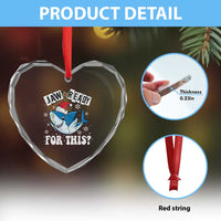 Funny Heart Crystal Glass Ornament Sharkmas Shark Lights Red Santa Hat Jaw Ready For This - Wonder Print Shop