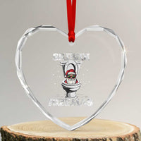 Funny Heart Crystal Glass Ornament Skibidi Rizzmas Rizz Santa Toilet Kid Cool - Wonder Print Shop