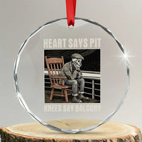 Funny Heart Says Pit Knees Say Balcony Crystal Glass Ornament Old Skeleton - Wonder Print Shop