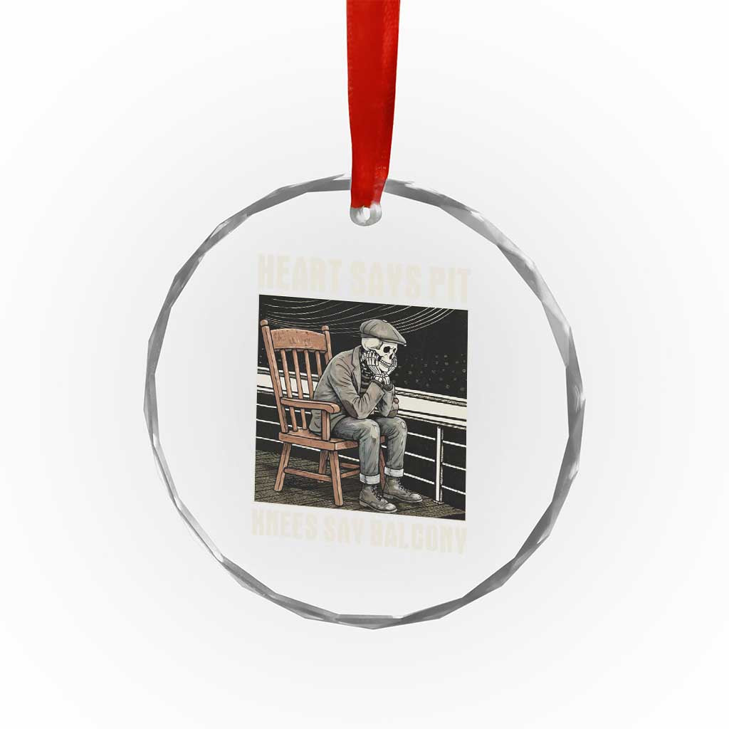 Funny Heart Says Pit Knees Say Balcony Crystal Glass Ornament Old Skeleton - Wonder Print Shop