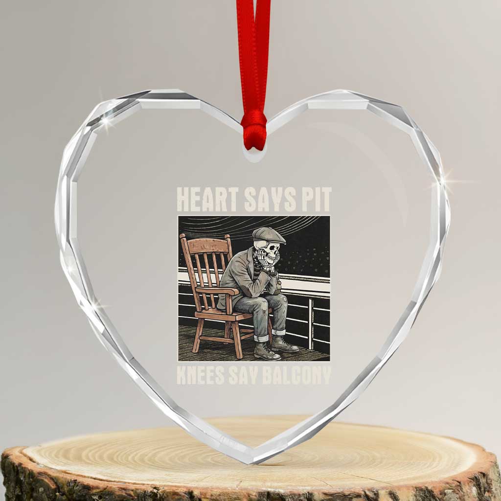 Funny Heart Says Pit Knees Say Balcony Heart Crystal Glass Ornament Old Skeleton - Wonder Print Shop