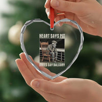 Funny Heart Says Pit Knees Say Balcony Heart Crystal Glass Ornament Old Skeleton - Wonder Print Shop