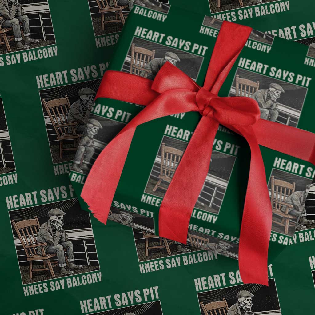Funny Heart Says Pit Knees Say Balcony Wrapping Paper Roll Old Skeleton - Wonder Print Shop