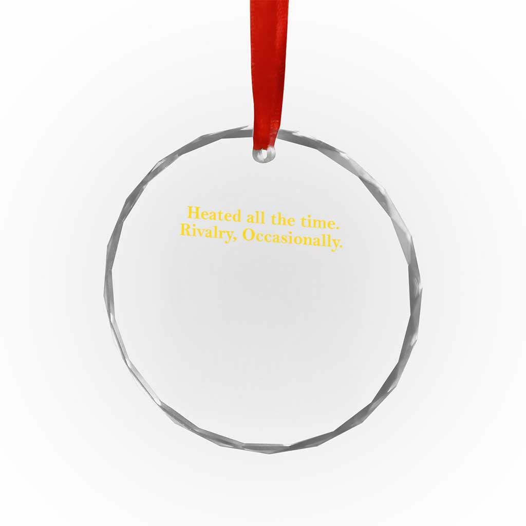 Funny Heated All The Time Rivalry Occasionally Crystal Glass Ornament LGBT Hockey Romance