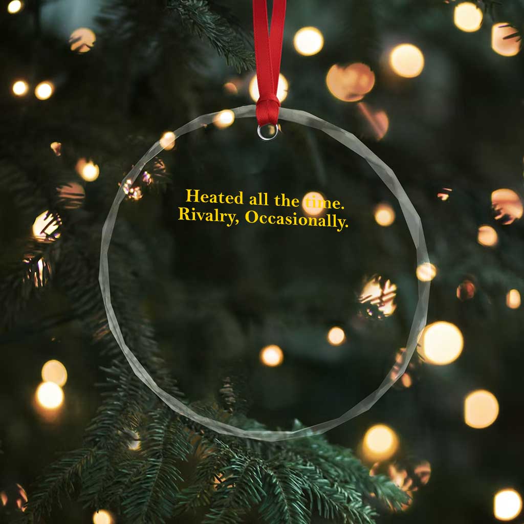 Funny Heated All The Time Rivalry Occasionally Crystal Glass Ornament LGBT Hockey Romance
