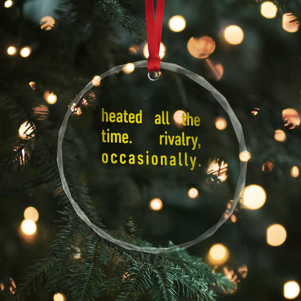 Funny Heated All The Time Rivalry Occasionally Crystal Glass Ornament LGBT Ice Hockey