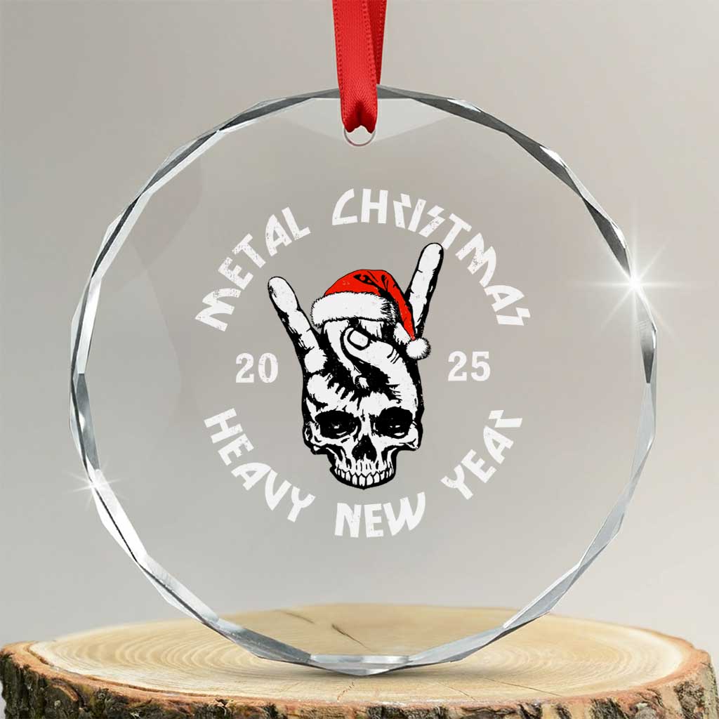 Funny Heavy Metal Crystal Glass Ornament Metal Christmas Heavy New Year Rock Hand Sign TS09