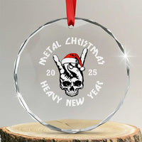 Funny Heavy Metal Crystal Glass Ornament Metal Christmas Heavy New Year Rock Hand Sign TS09