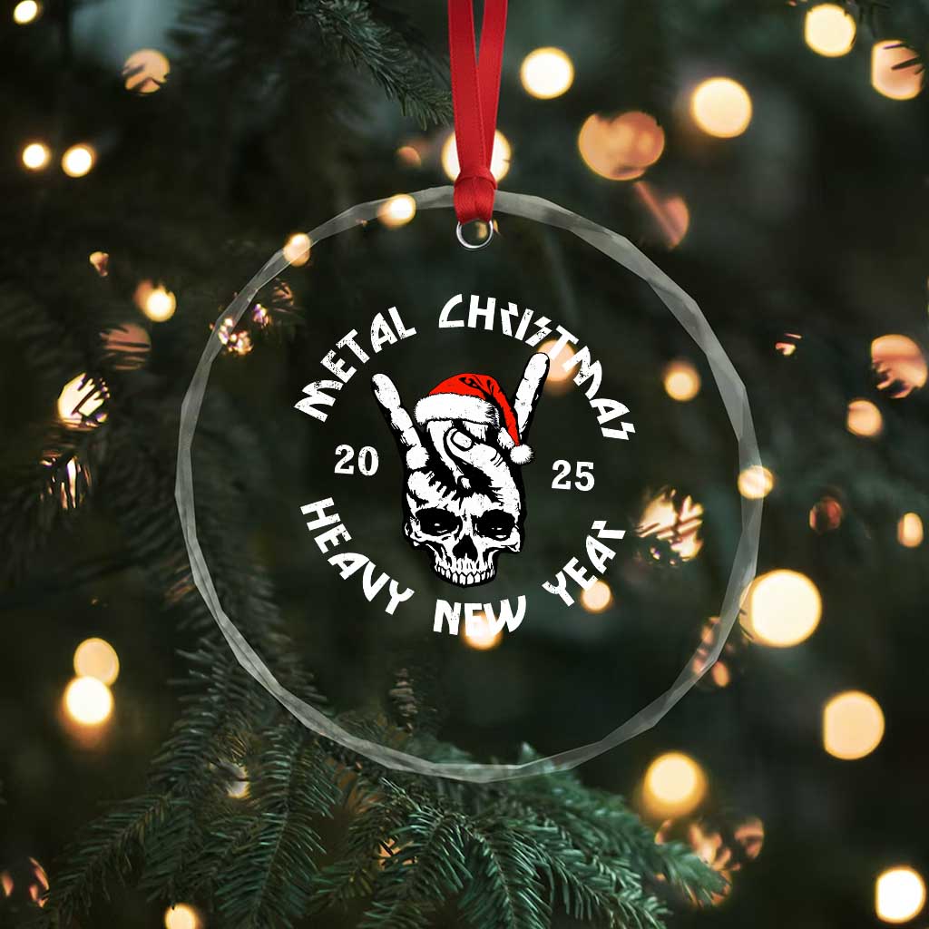 Funny Heavy Metal Crystal Glass Ornament Metal Christmas Heavy New Year Rock Hand Sign TS09