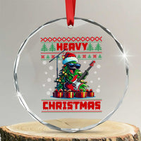 Funny Heavy Xmas Rock Band Guitarist Crystal Glass Ornament TS09
