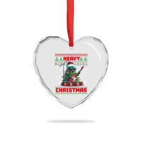 Funny Heavy Xmas Rock Band Guitarist Heart Crystal Glass Ornament - Wonder Print Shop