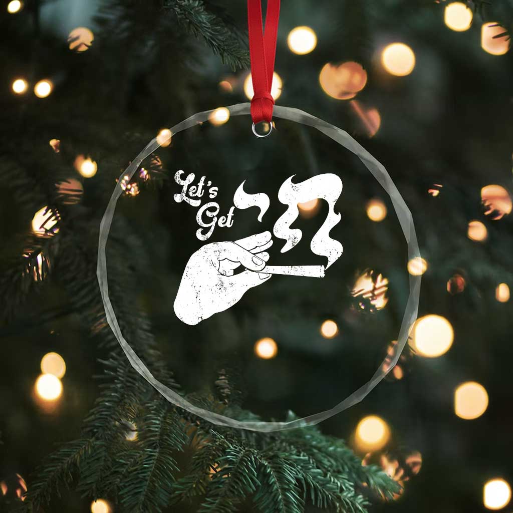 Funny Hebrew Crystal Glass Ornament Let's Get Chai Jewish Vintage Cigarette TS11