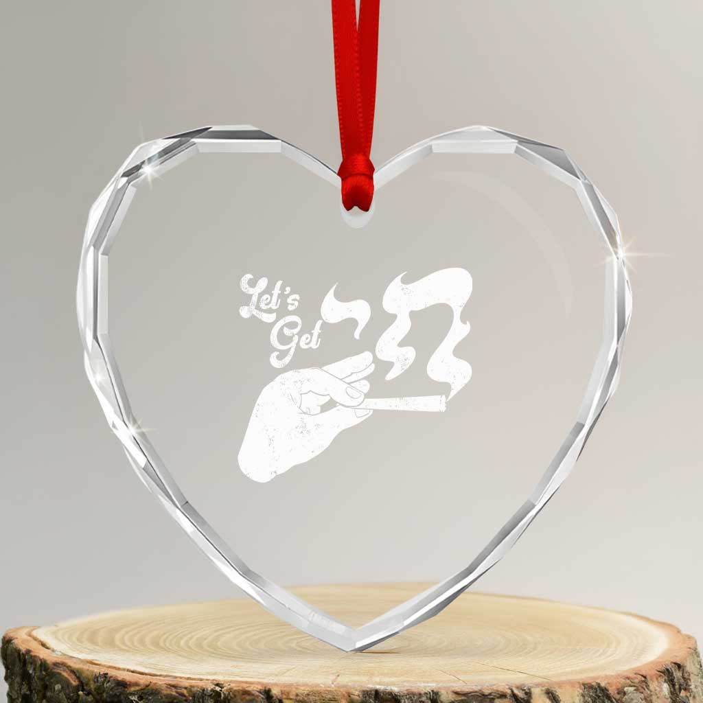 Funny Hebrew Heart Crystal Glass Ornament Let's Get Chai Jewish Vintage Cigarette - Wonder Print Shop