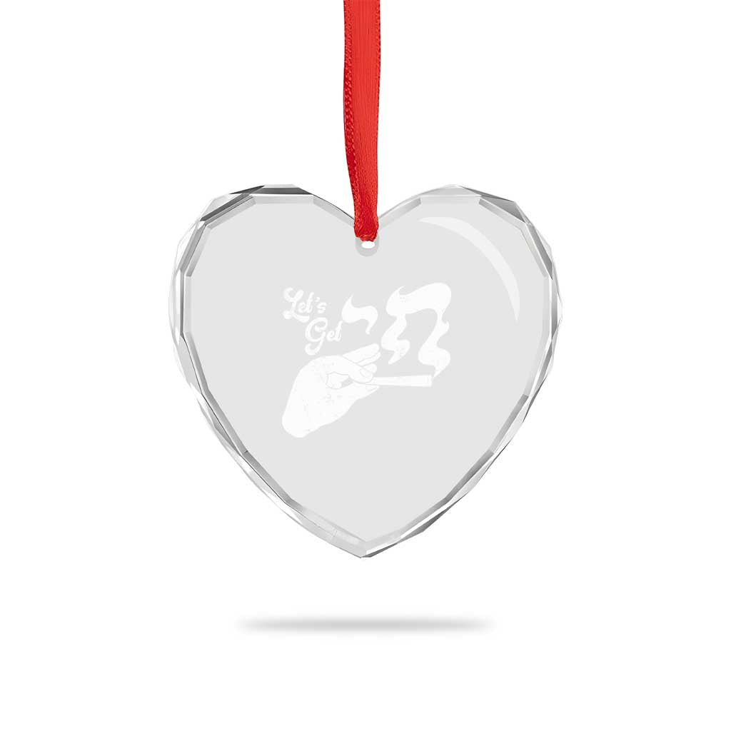 Funny Hebrew Heart Crystal Glass Ornament Let's Get Chai Jewish Vintage Cigarette - Wonder Print Shop