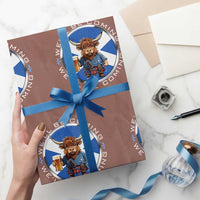 Funny Highland Cow in Kilt Drinking Wrapping Paper Roll We'll Be Coming Scottish Pride Football Fans - Wonder Print Shop