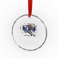 Funny Highland Cow in Kilt Footballer Crystal Glass Ornament We'll Be Coming Scottish Pride Football Fans - Wonder Print Shop