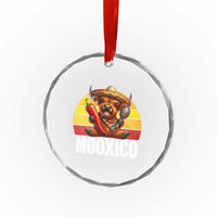 Funny Highland Cow MooXico Crystal Glass Ornament Cinco De Mayo Fiesta Party