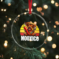 Funny Highland Cow MooXico Crystal Glass Ornament Cinco De Mayo Fiesta Party