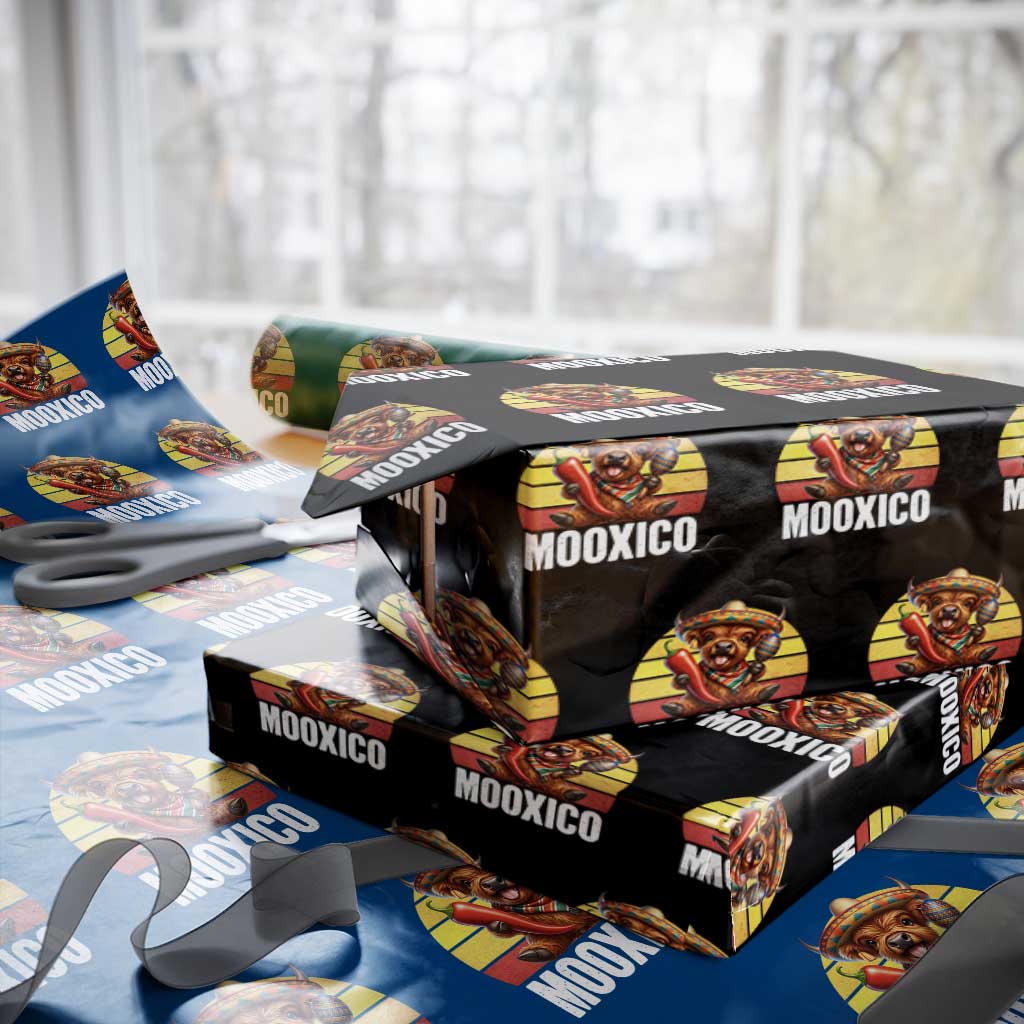 Funny Highland Cow MooXico Wrapping Paper Roll Cinco De Mayo Fiesta Party