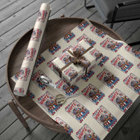 Funny Highland Cow Pool Party 4th Of July Wrapping Paper Roll Red White And Moo
