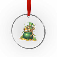 Funny Highland Cow St Patricks Day Crystal Glass Ornament Farm Lover Gift