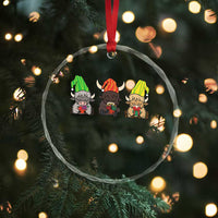 Funny Highland Cow With Kinara And Presents Cultural Pride Gift Crystal Glass Ornament - Wonder Print Shop