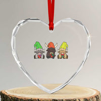 Funny Highland Cow With Kinara And Presents Cultural Pride Gift Heart Crystal Glass Ornament - Wonder Print Shop