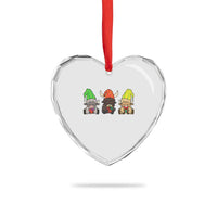 Funny Highland Cow With Kinara And Presents Cultural Pride Gift Heart Crystal Glass Ornament - Wonder Print Shop