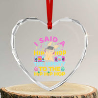 Funny Hip Hop Hippity Easter Bunny Heart Crystal Glass Ornament - Wonder Print Shop