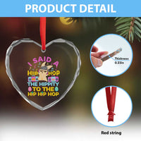 Funny Hip Hop Hippity Easter Bunny Heart Crystal Glass Ornament - Wonder Print Shop